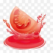 红色西红柿汁矢量插画
