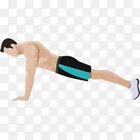 卡通健身锻炼的男人图