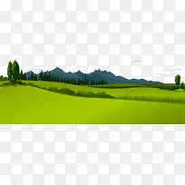 矢量插画广阔的空间室外草地