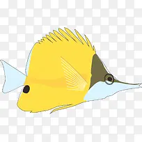 海水鱼矢量黄色可爱素材