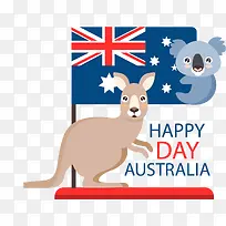 考拉袋鼠澳大利亚节日海报
