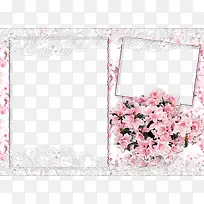 粉色温馨鲜花背景边框