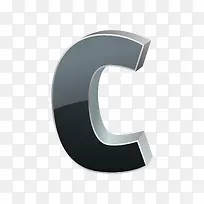 黑色立体悬浮字母C