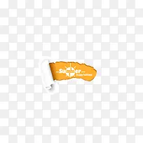 夏日矢量卷页标签