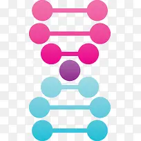彩色可爱矢量DNA双螺旋图形