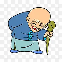 拄拐杖的老爷爷
