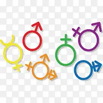 彩色男女性别符号
