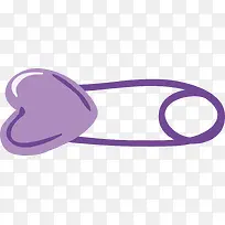 紫色心形小别针