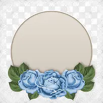 蓝色玫瑰装饰和花纹背景矢量素材