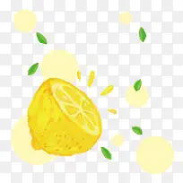 水彩半颗柠檬水果