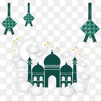 绿色宗教伊斯兰教堂