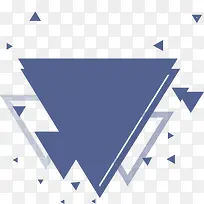 蓝色简约装饰三角形设计图
