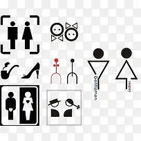男女洗手间标志图标素材