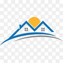 蓝色矢量房屋logo图