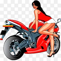 女人摩托赛车