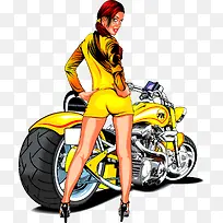女人摩托赛车