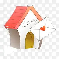 红色小房子信件邮递