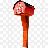 创意摄影红色的鸟窝信箱