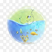 海洋水球免抠素材