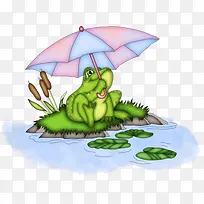 拿伞的青蛙