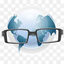 蓝色地球科技黑色眼镜