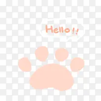 hello粉色猫掌卡通素材