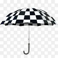 黑白格雨伞