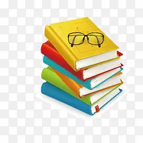 学霸看的各种书籍和眼镜