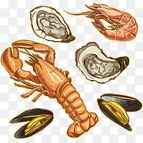 海鲜食物矢量素材
