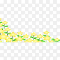 手绘黄色五角星花朵背景