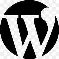 WordPress的标志的一封信在一个圆圈图标