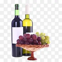 葡萄美酒和酒瓶