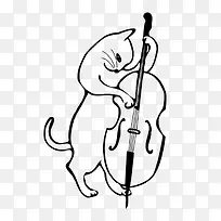 弹奏大提琴的小猫