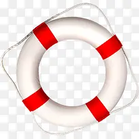 手绘卡通海边沙滩游泳圈