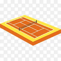 黄色立体网球球场