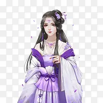 手绘古装忧郁美女