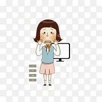 手绘青春痘患者