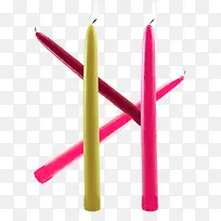 彩色光亮圆滑的蜡烛素材
