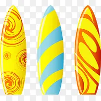 彩色绚丽卡通夏日冲浪板
