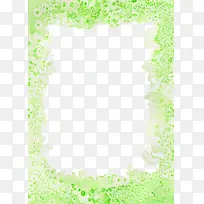 绿色晶体水彩边框