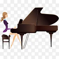 弹钢琴的女生