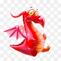 红色恐龙3D绘画设计