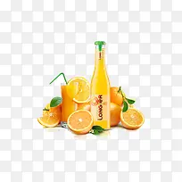 鲜橙果汁产品实物免抠图