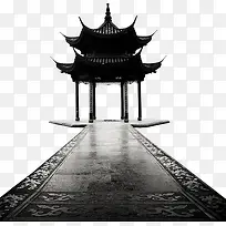 黑色复古凉亭平台