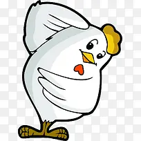 卡通白色的小鸡造型