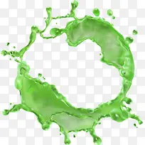 绿色水彩液体