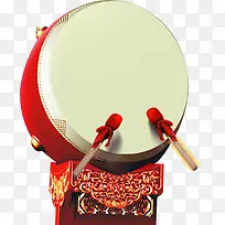 中国风元素红色的大鼓