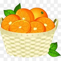 卡通篮子里的橙子