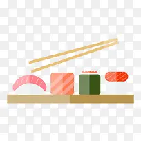 手绘筷子夹食物