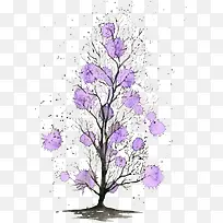 紫色滴墨树